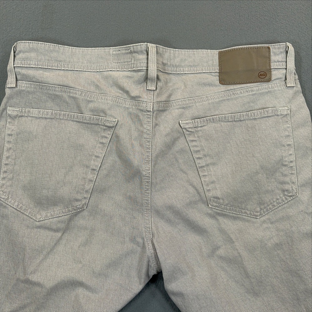 AG Adriano Goldschmied The Tellis Modern Slim Herringbone Pants Grey 35x31